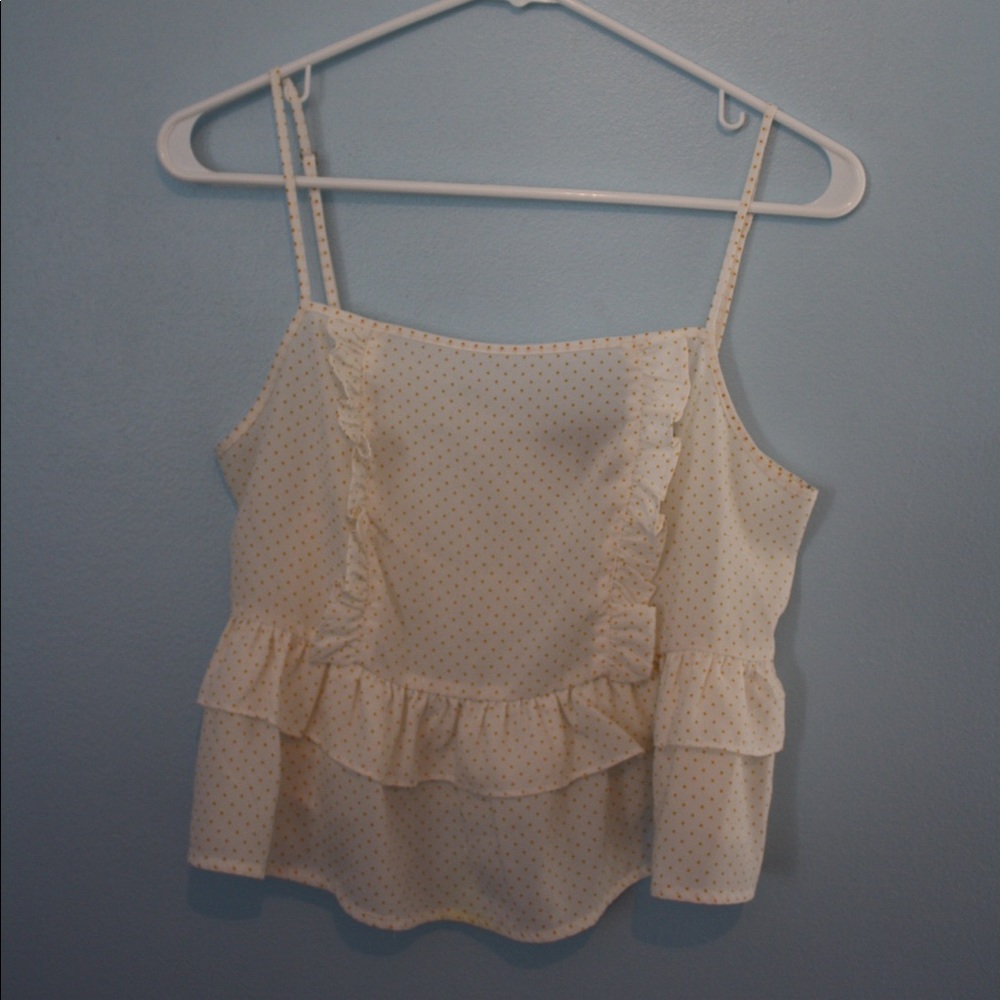Yellow polka dot tank top